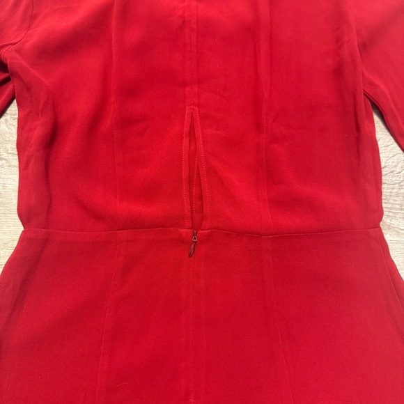 Vintage Reformation Sz. 4 Button Down Dress w/Neck Tie Long Sleeve Zip Back - Picture 5 of 8